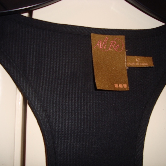 Ali Ro Black Ruffled Silk Sleeveless Tank Top Bouse SZ 12 - Picture 6 of 12